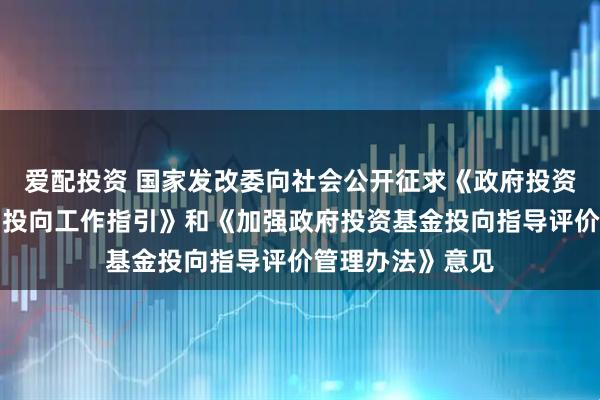 爱配投资 国家发改委向社会公开征求《政府投资基金布局规划和投向工作指引》和《加强政府投资基金投向指导评价管理办法》意见